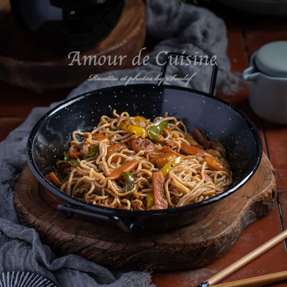 Konjac aux crevettes et légumes