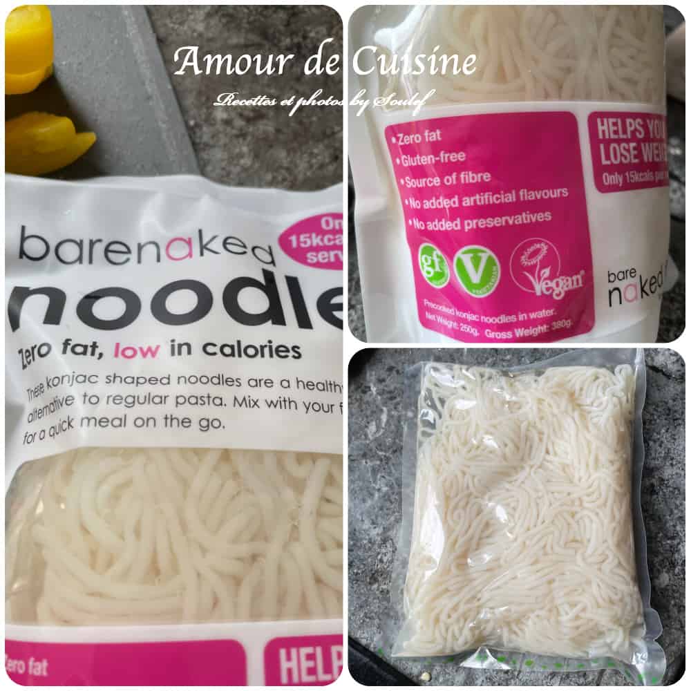 les nouilles konjac faibles en calories