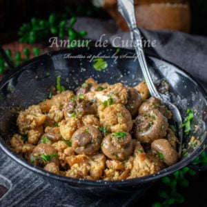 poelee de chou fleur et champignons