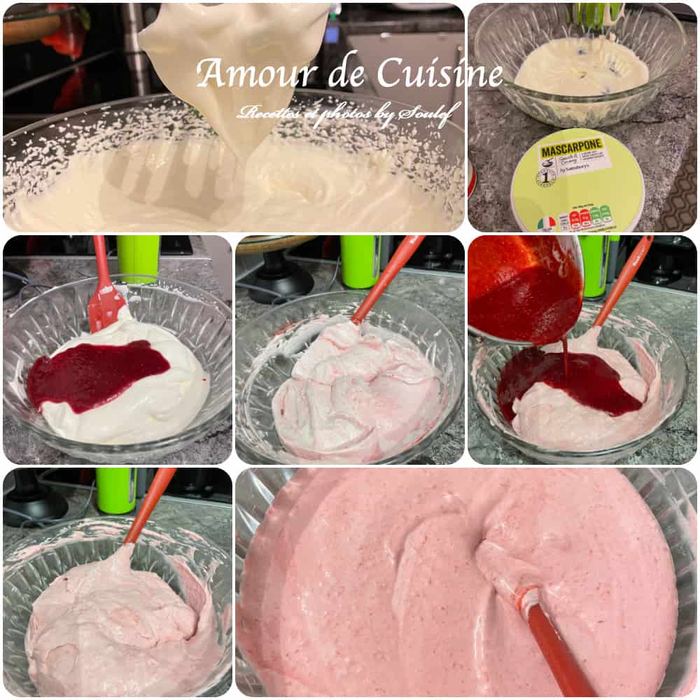 preparation de la mousse aux framboises