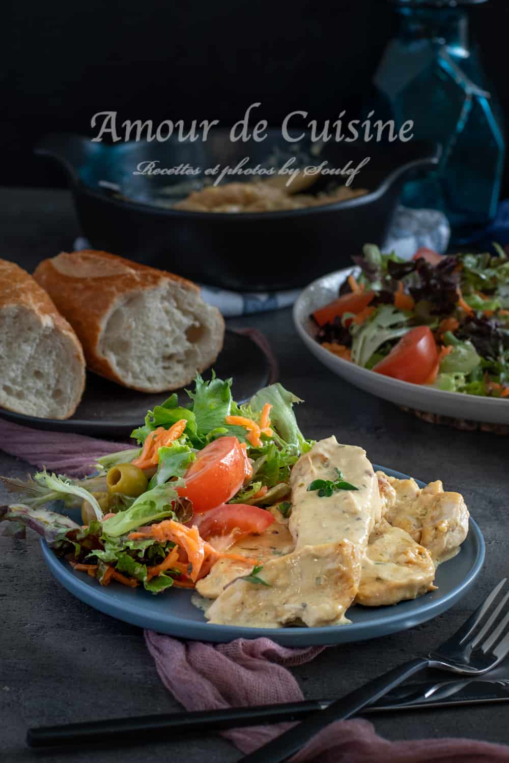 aiguillettes de poulet à la creme moutarde