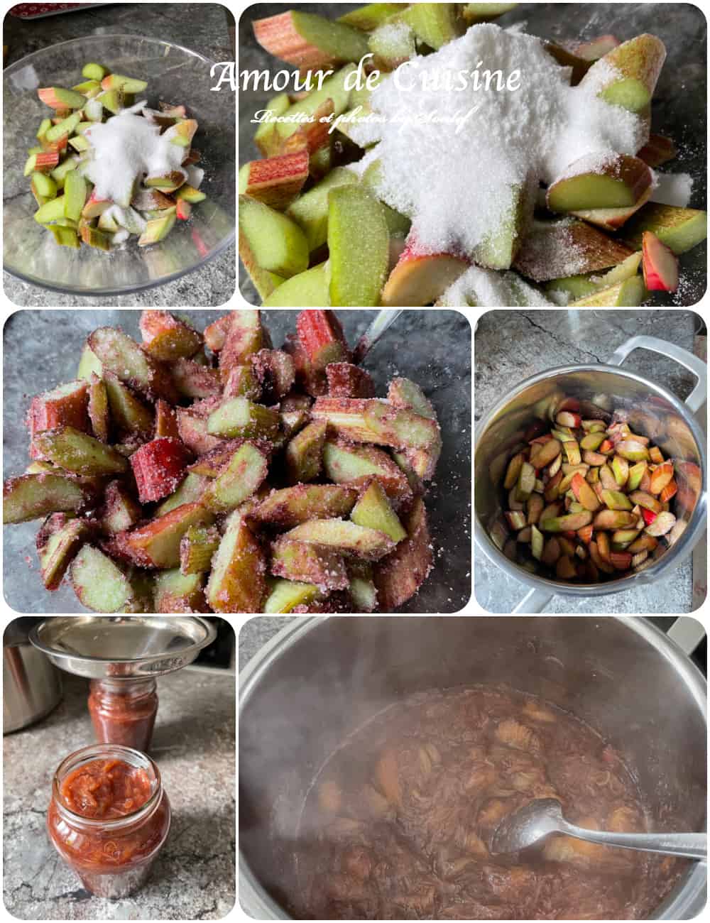 preparation de la compote de rhubarbe