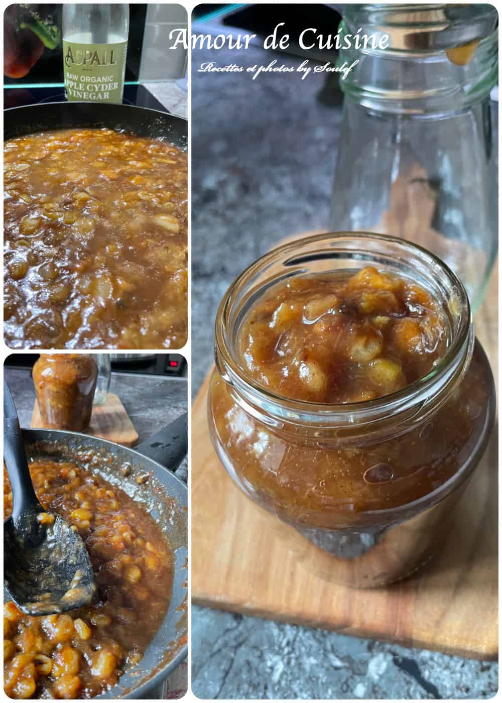 Cuisson du chutney de rhubarbe