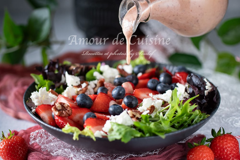 Sauce vinaigrette fraises feta 4