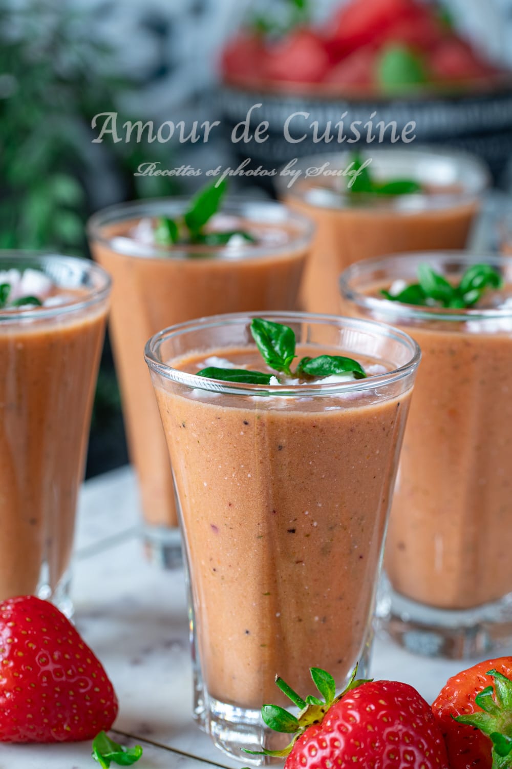 gaspacho de pasteque à la tomate et feta