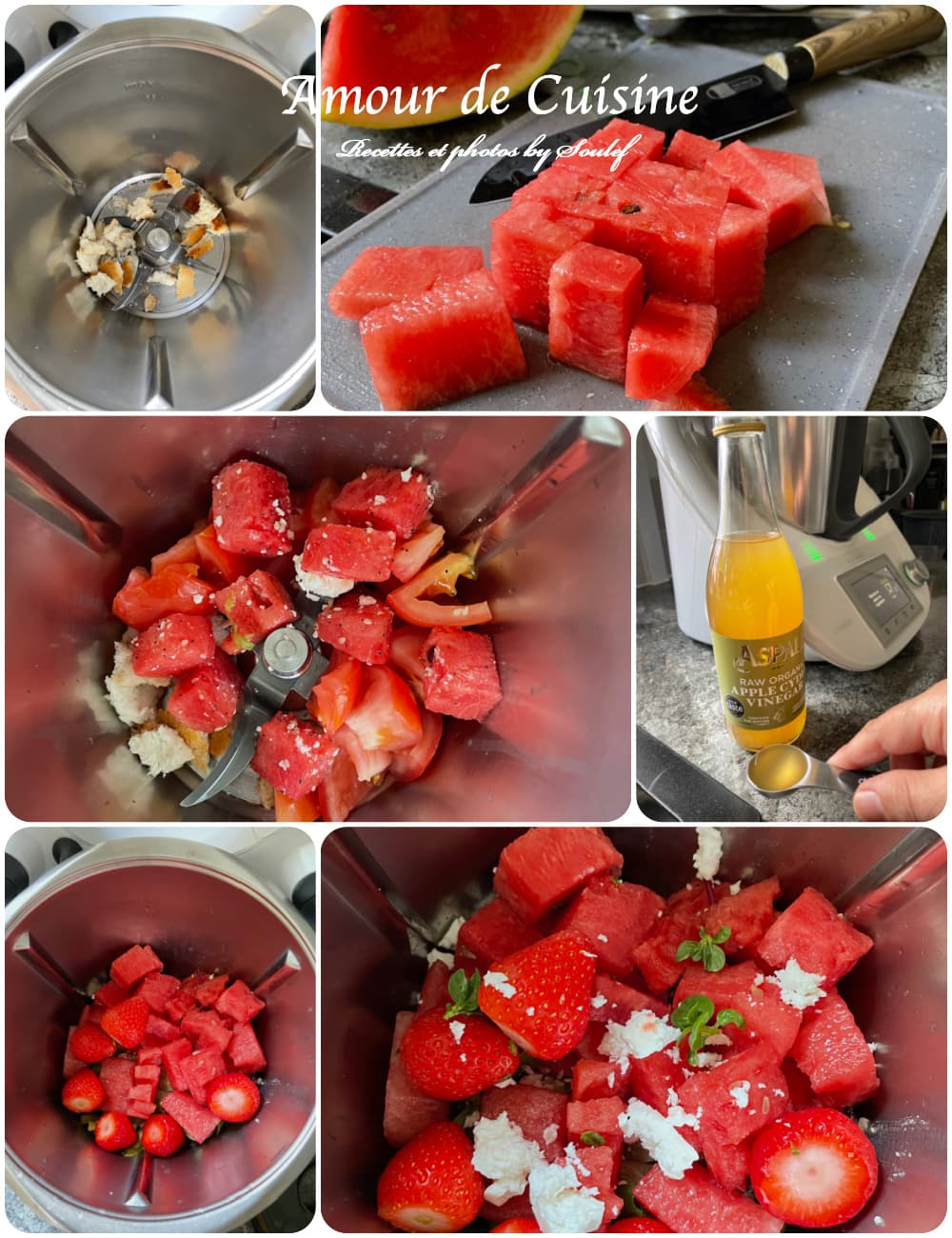 preparation du gaspacho de pasteque au thermomix