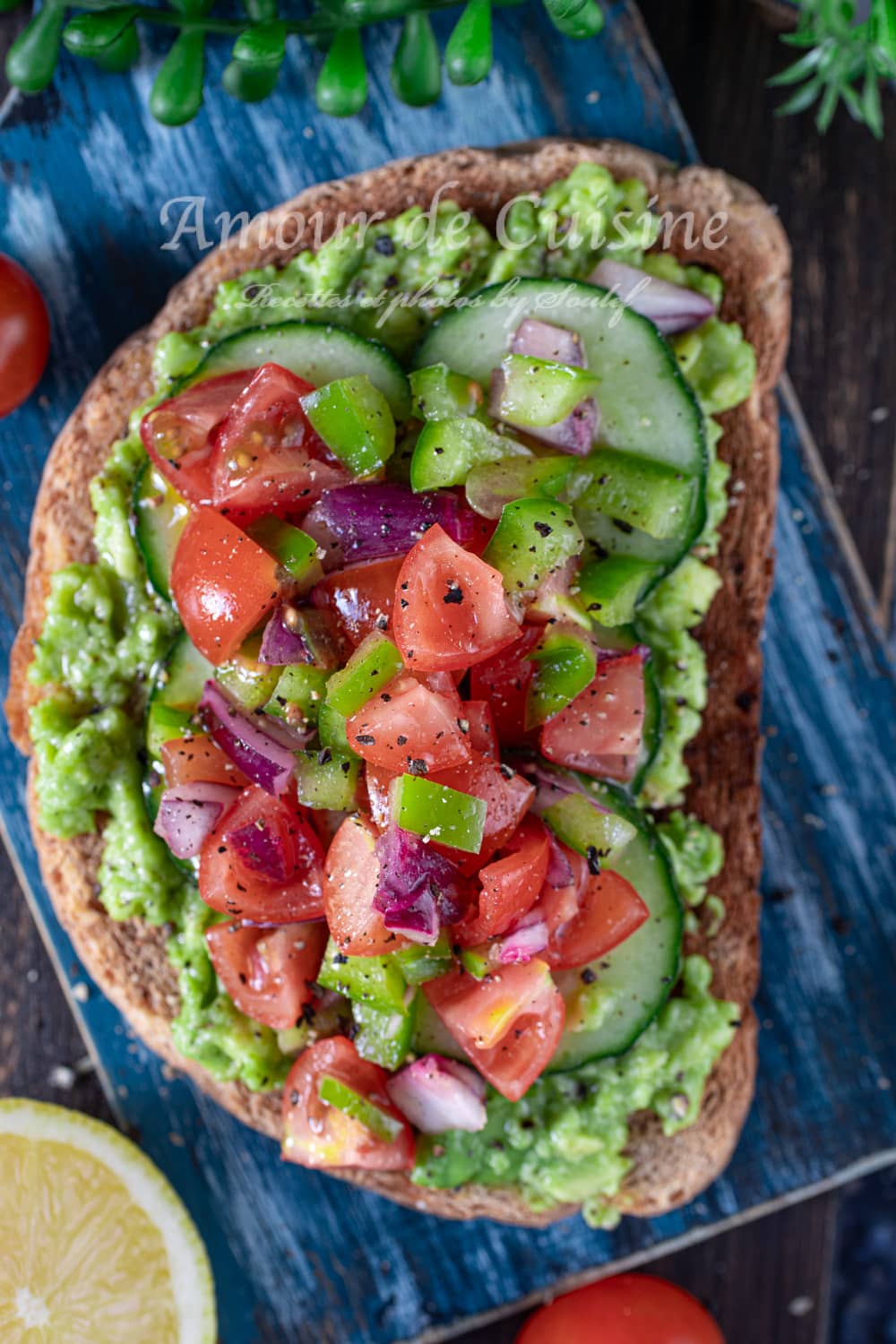 avocado toast à la salsa de tomates