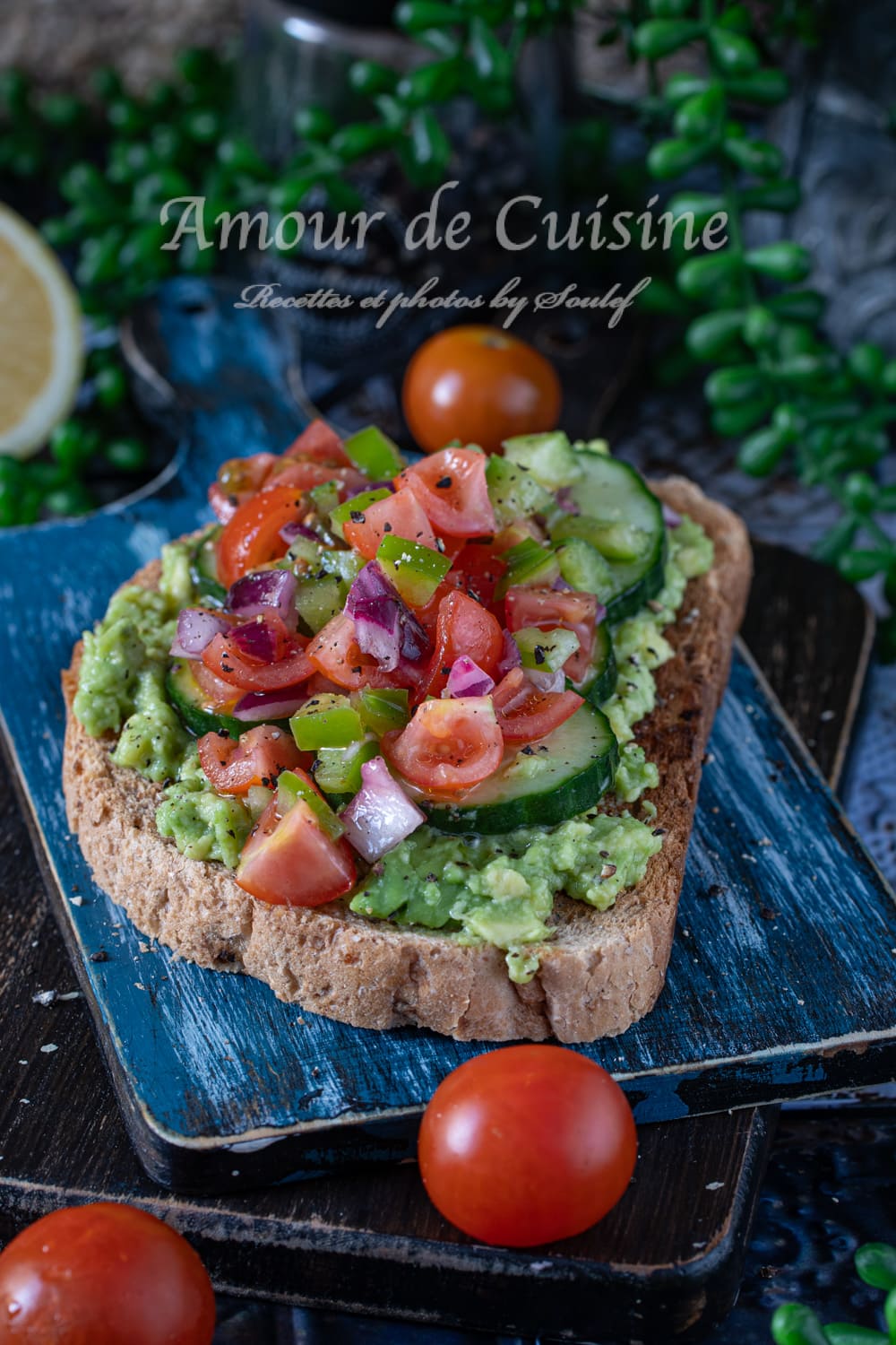 avocado toast à la salsa de tomates