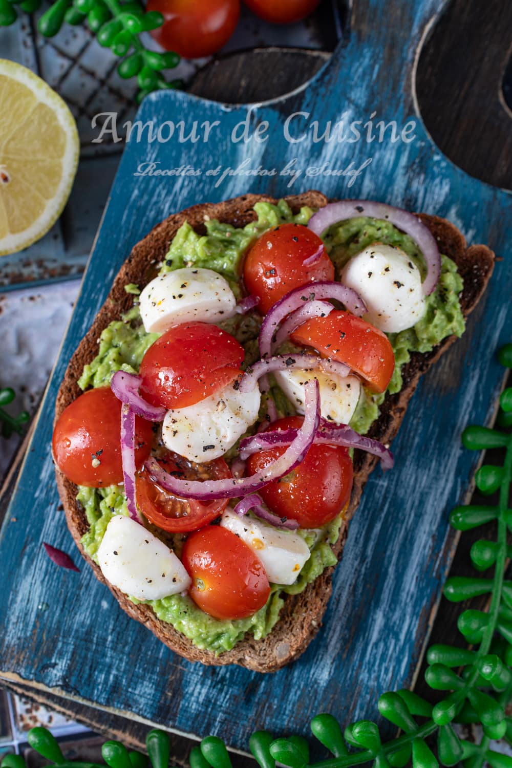 avocado toast caprese