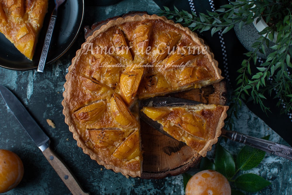 tarte aux mirabelles à la crème