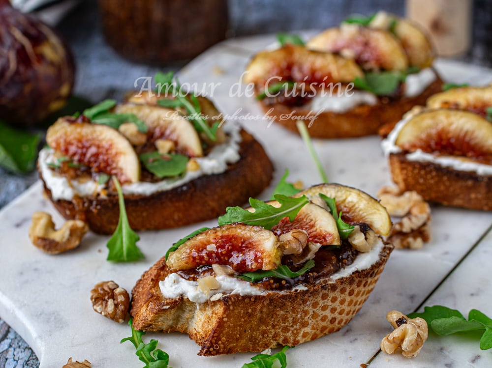 Bruschettas à la ricotta et figues