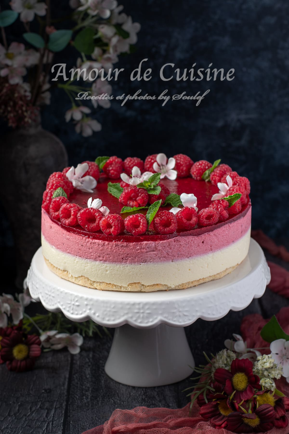 Bavarois aux framboises et au chocolat blanc 3