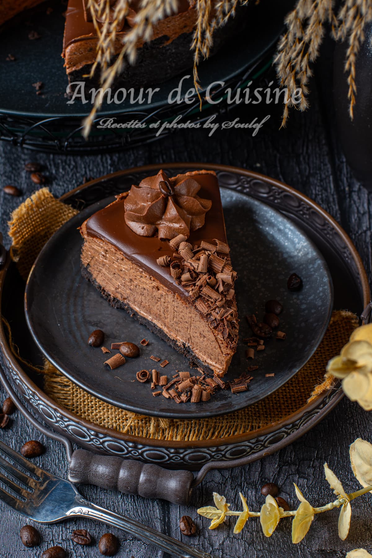 Cheesecake au chocolat et café