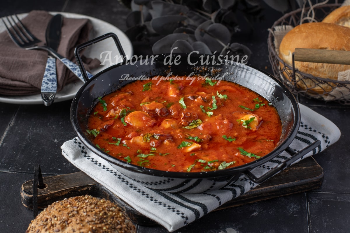 Recette de poulpe à la sauce tomate