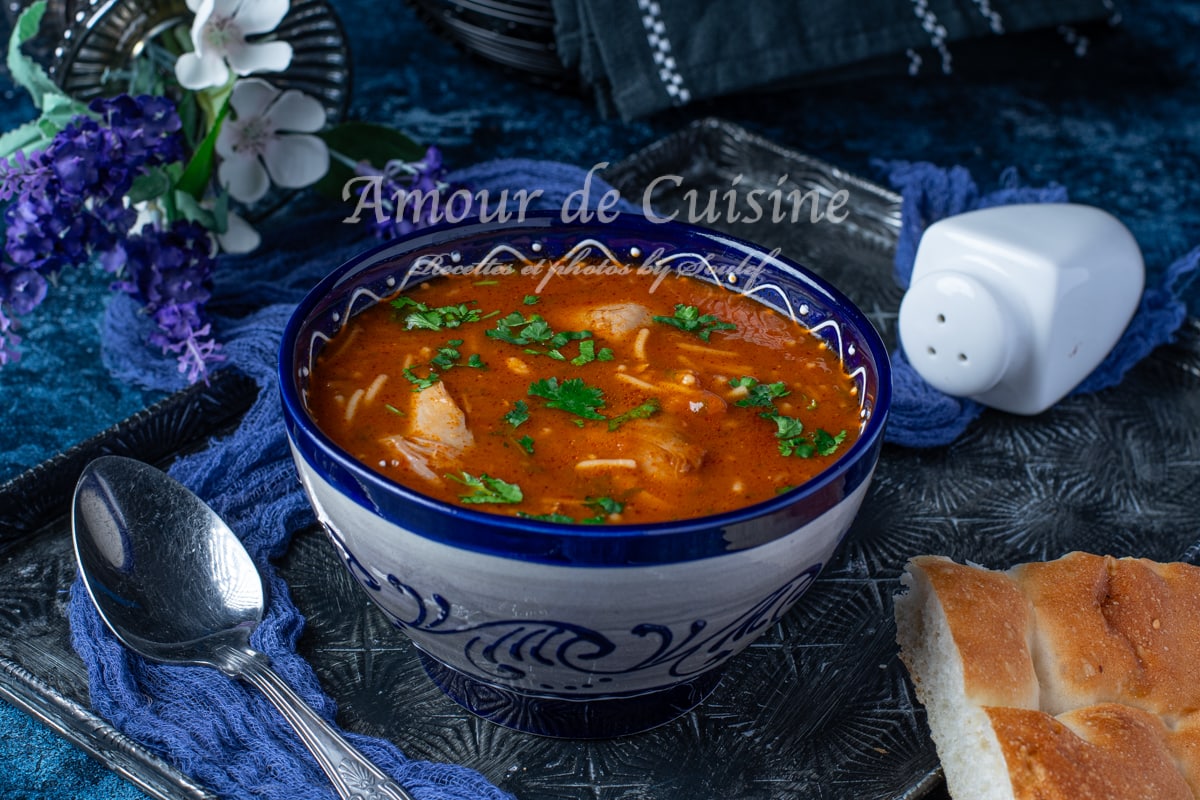 Chorba algerienne au poulet et vermicelles