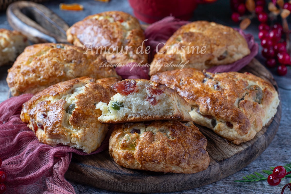 Scones aux fruits confits