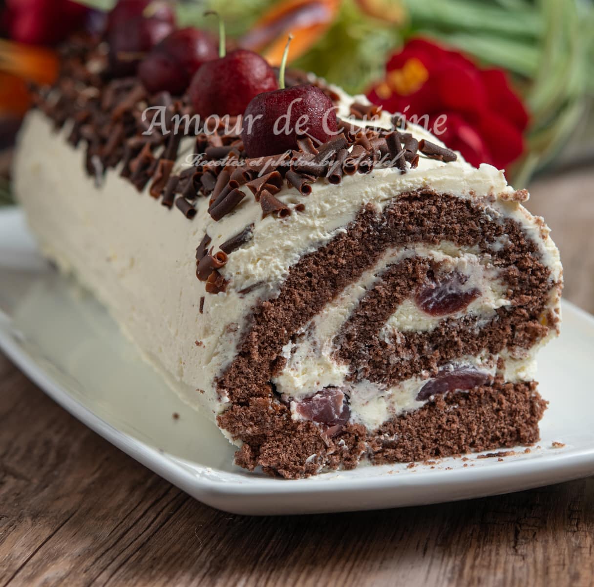 Buche forêt noire aux cerises facile