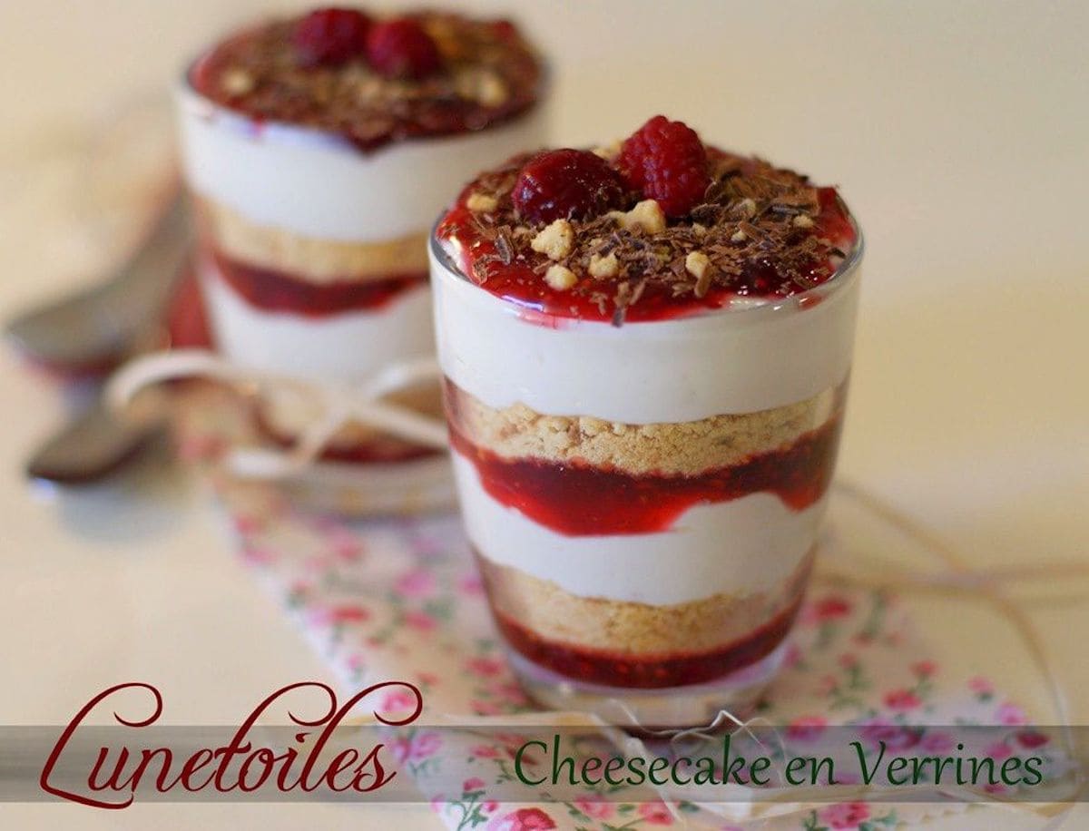 verrine cheesecake framboise sans cuisson