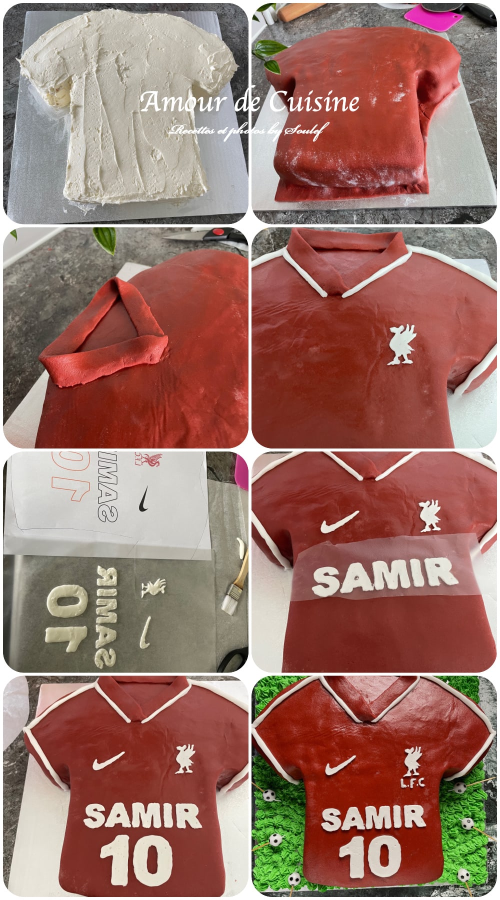 finition du gateau maillot de foot