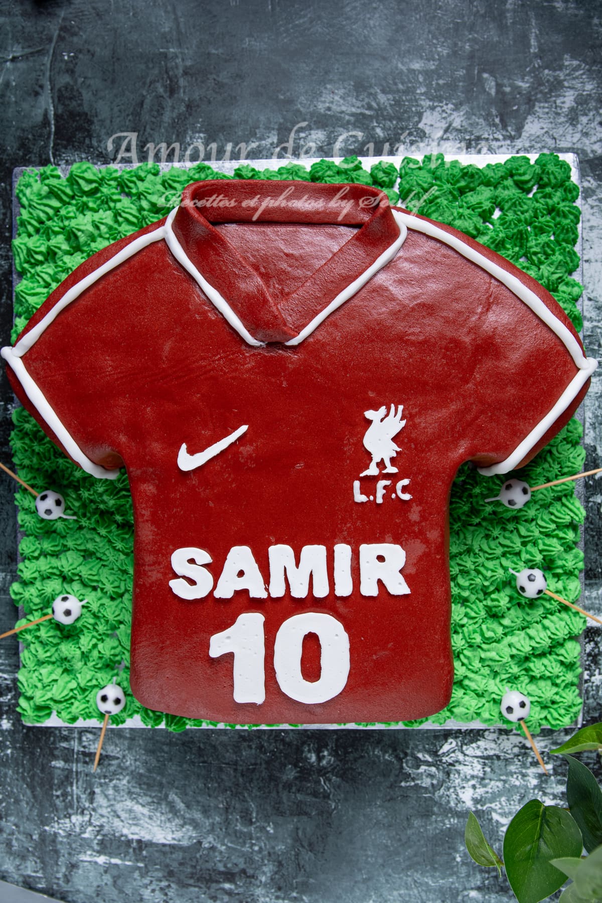 gateau d'anniversaire maillot de foot Liverpool