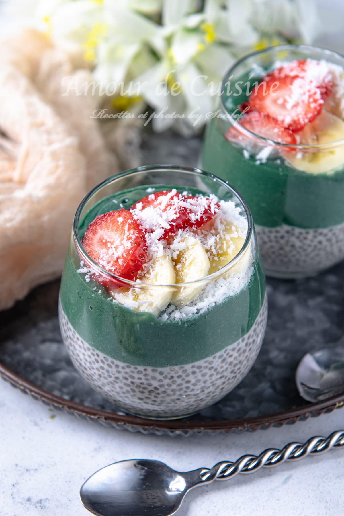 pudding double chia et spiruline