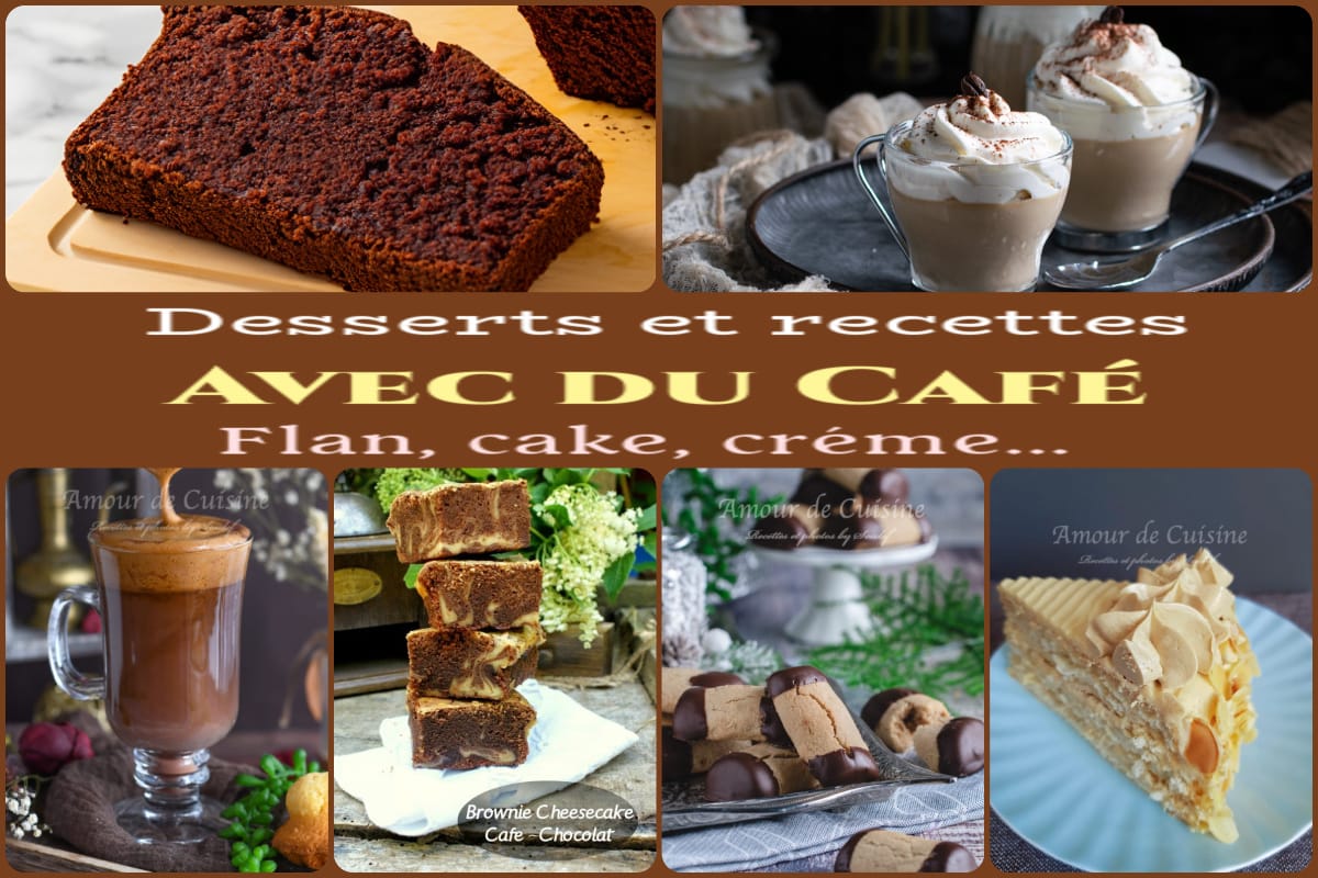 Recettes et desserts au café