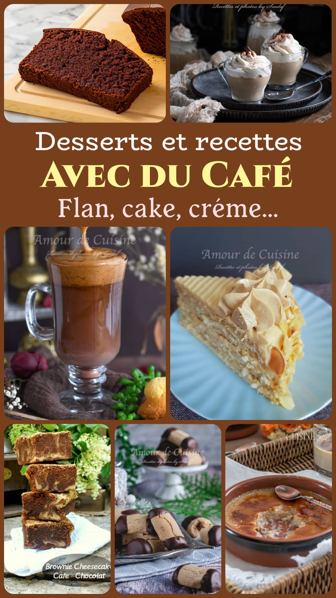 Recettes et desserts au café