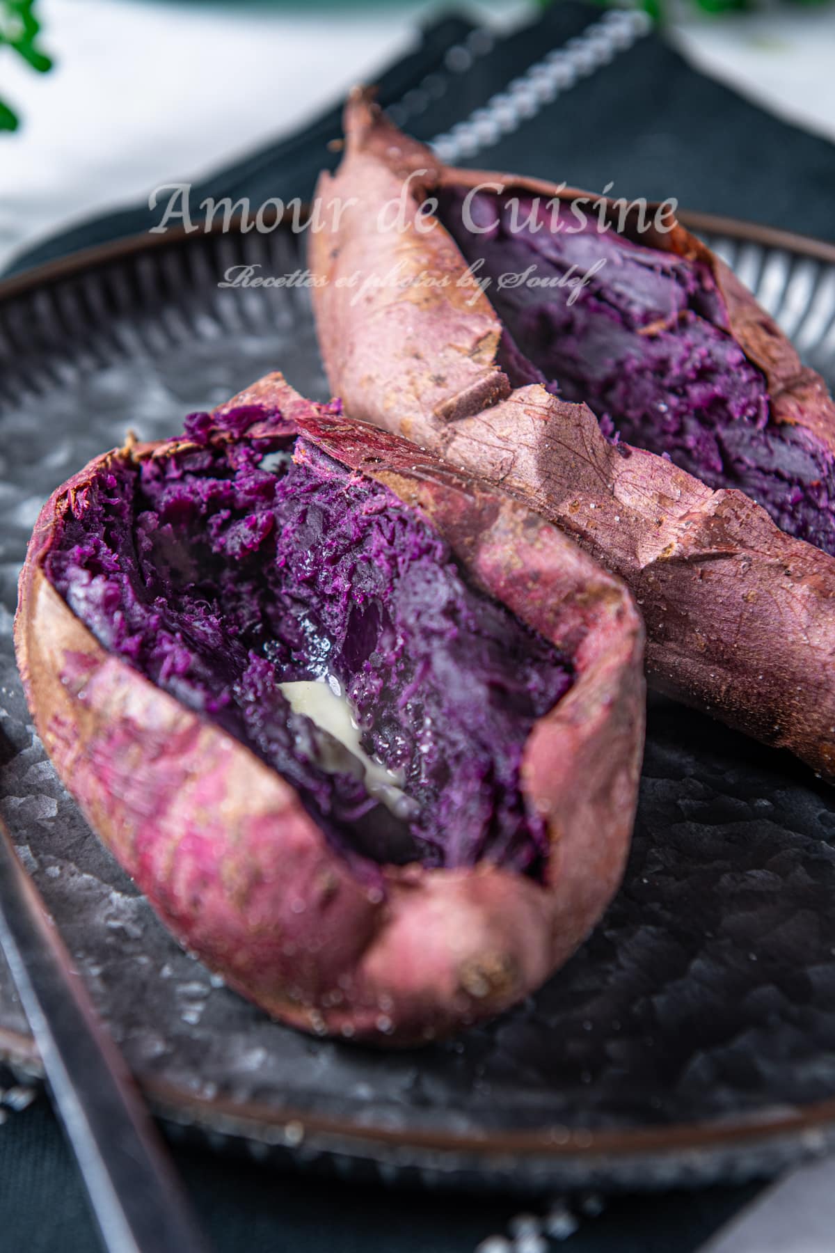 patate douce violette rotie