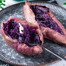 Patate douce violette au four, facile et fondante