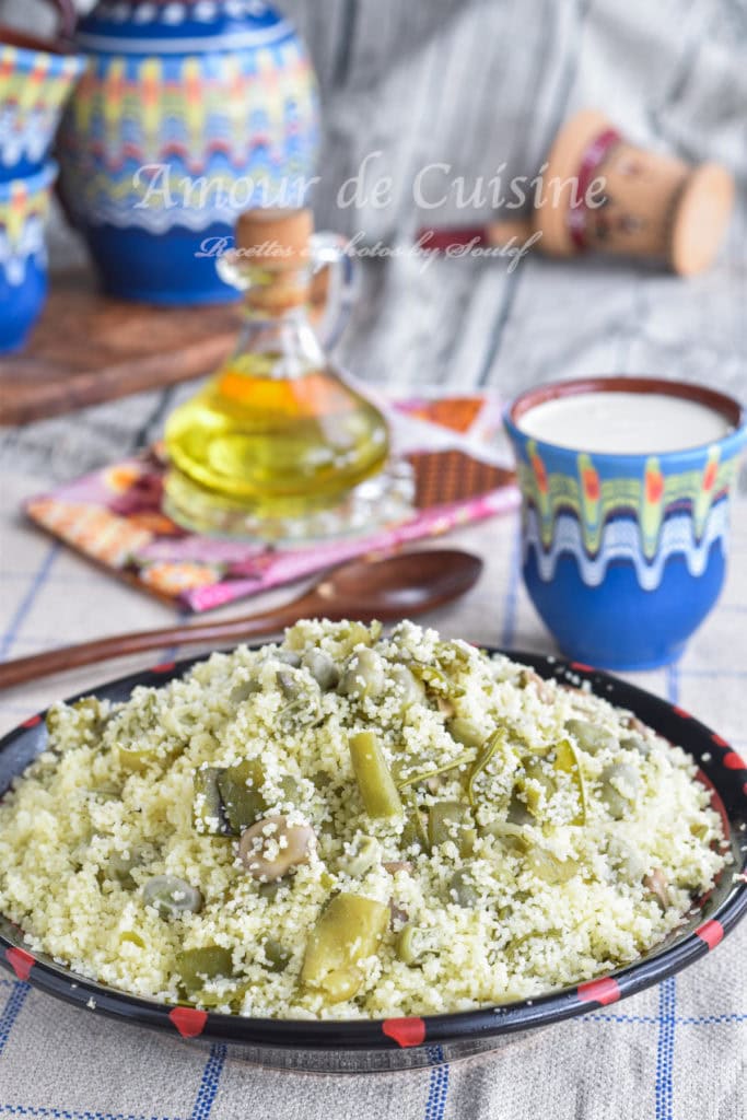 Couscous aux fèves et huile d'olive