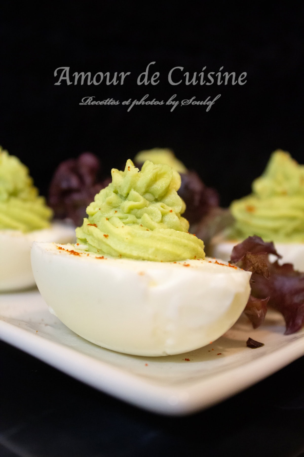 les oeufs mimosa à la creme d'avocat