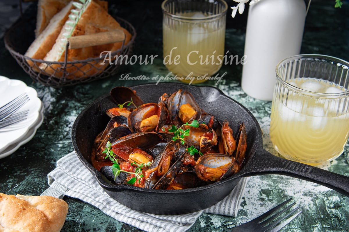 Moules à la provençale ou sauce tomate