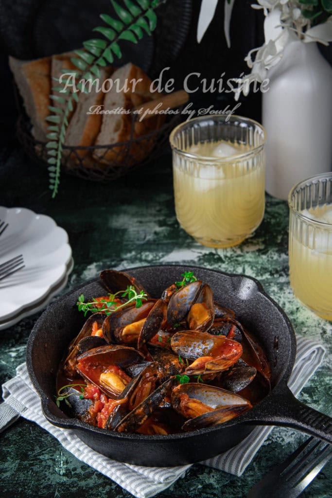 Moules à la provençale ou sauce tomate