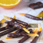 Candied Orange Peel Dipped in Dark Chocolate
