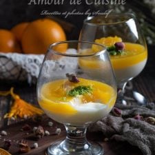 mouhalabieh, flan libanais à la fleur d'oranger et orange
