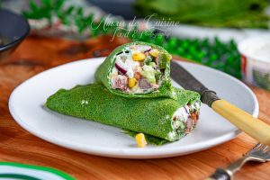 wraps d'epinards à la salade mexicaine au thon