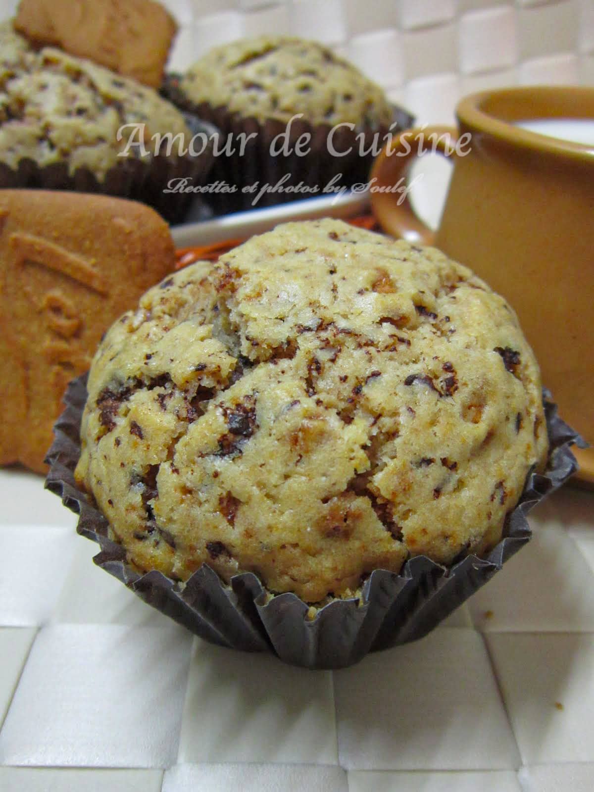Easy Chocolate Biscoff Muffins, lotus muffins