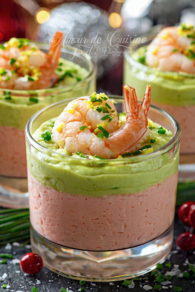 verrines tarama avocat et crevette