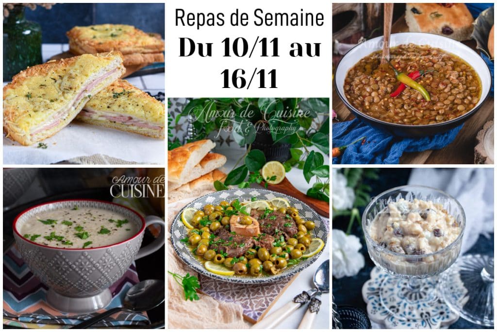 Repas de la semaine du 10/11 au 16/11