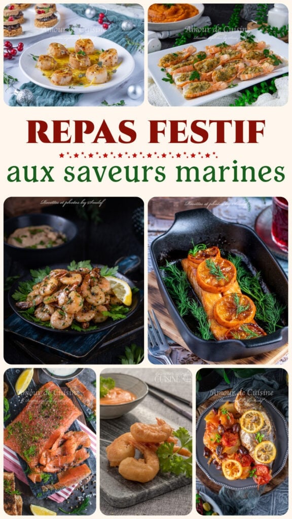 Repas festif aux saveurs marines