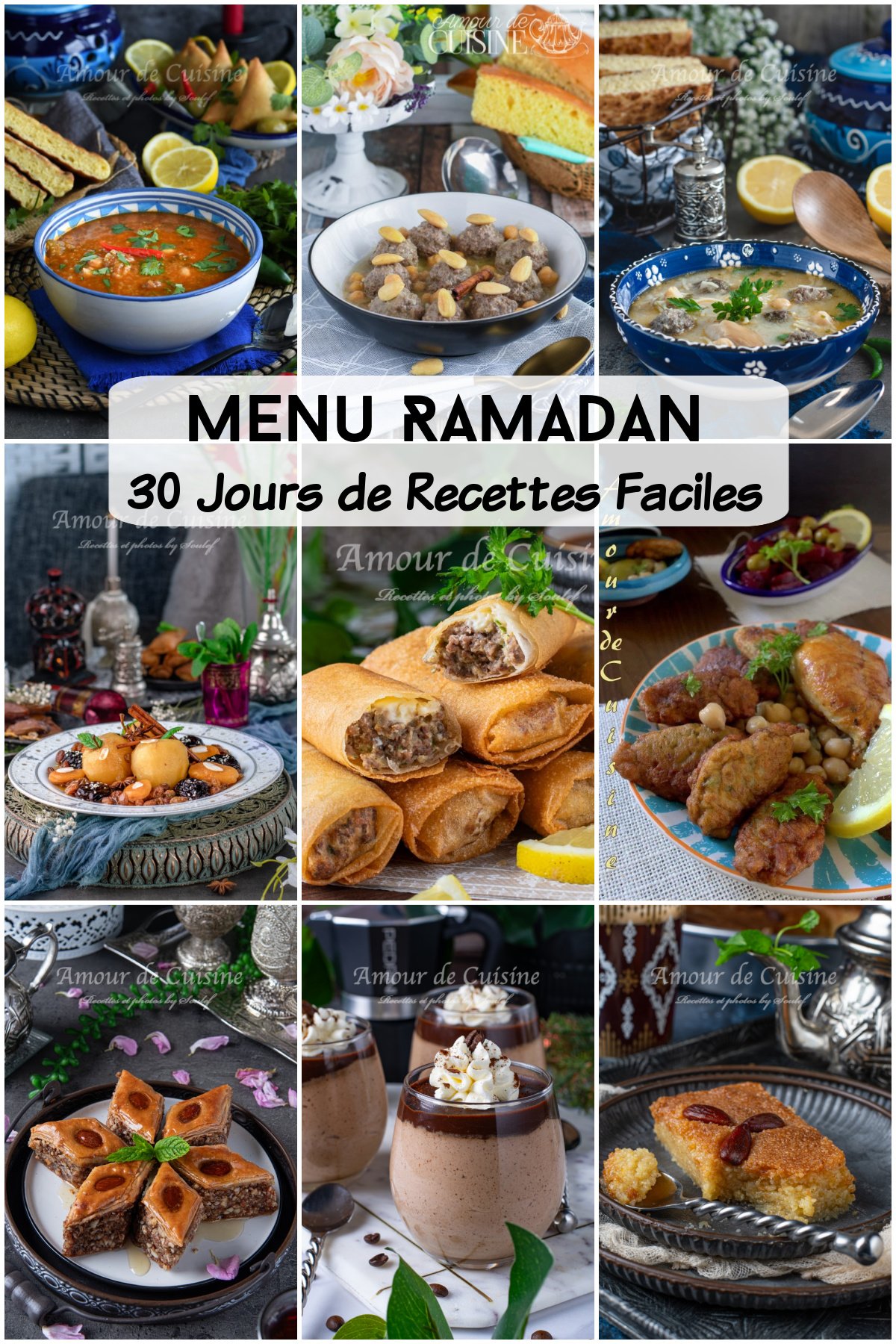 menu ramadan 30 jours