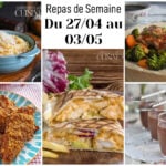Planning repas semaine 18
