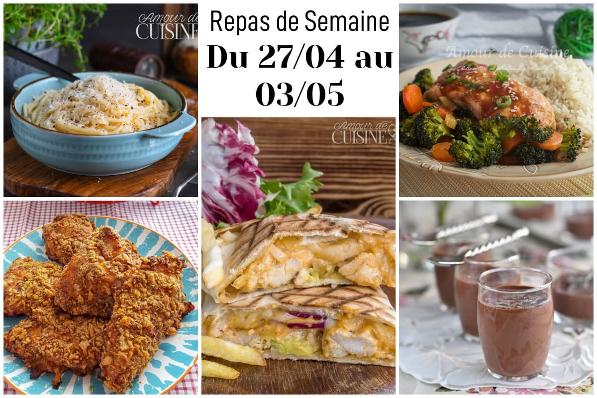 Planning repas semaine 18