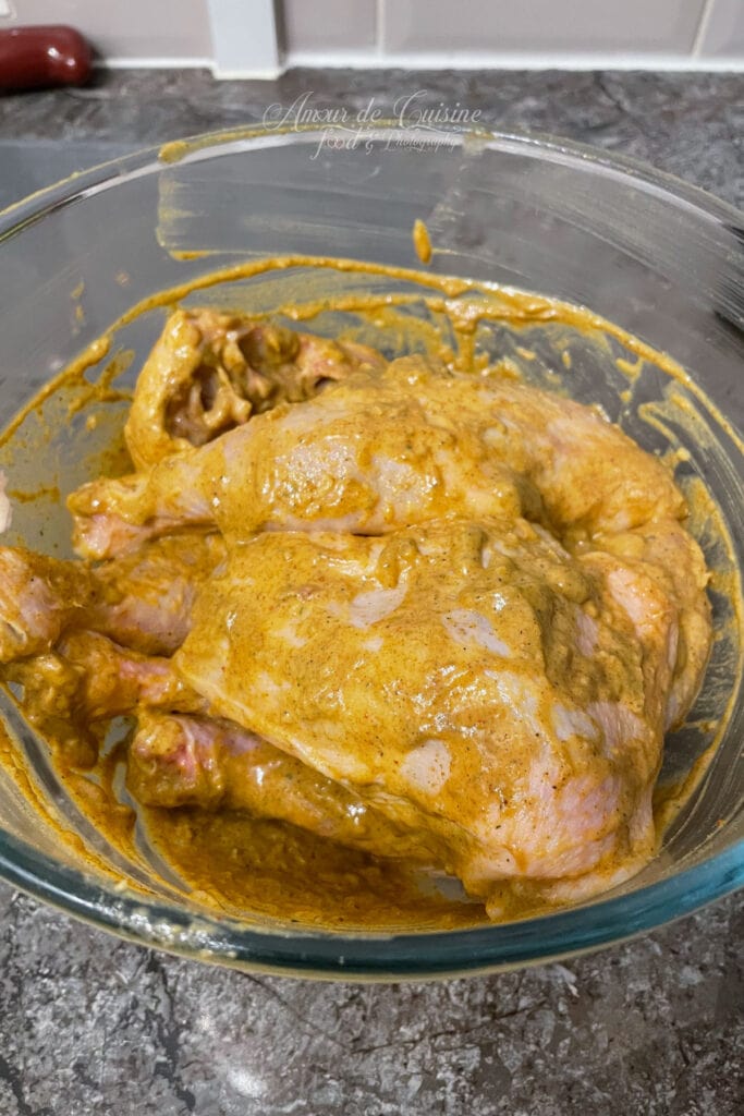  cuisses de poulet dans la marinade de moutarde