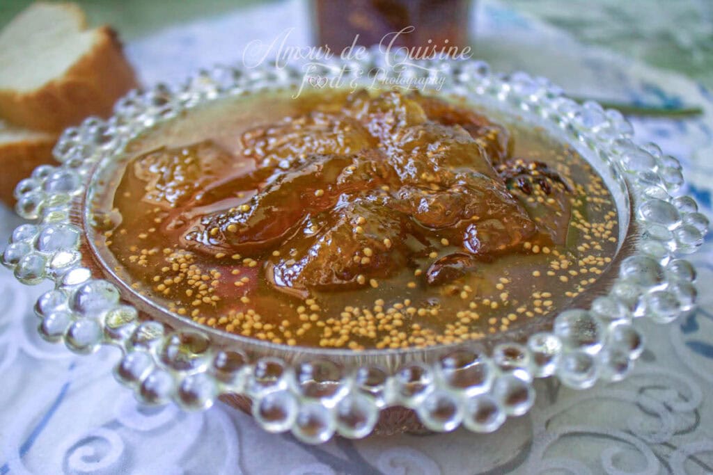 texture de la confiture figue melon avec morceaux de fruits