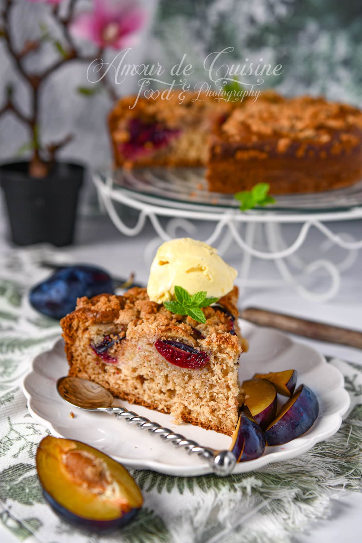 Gâteau aux quetsches et crumble
