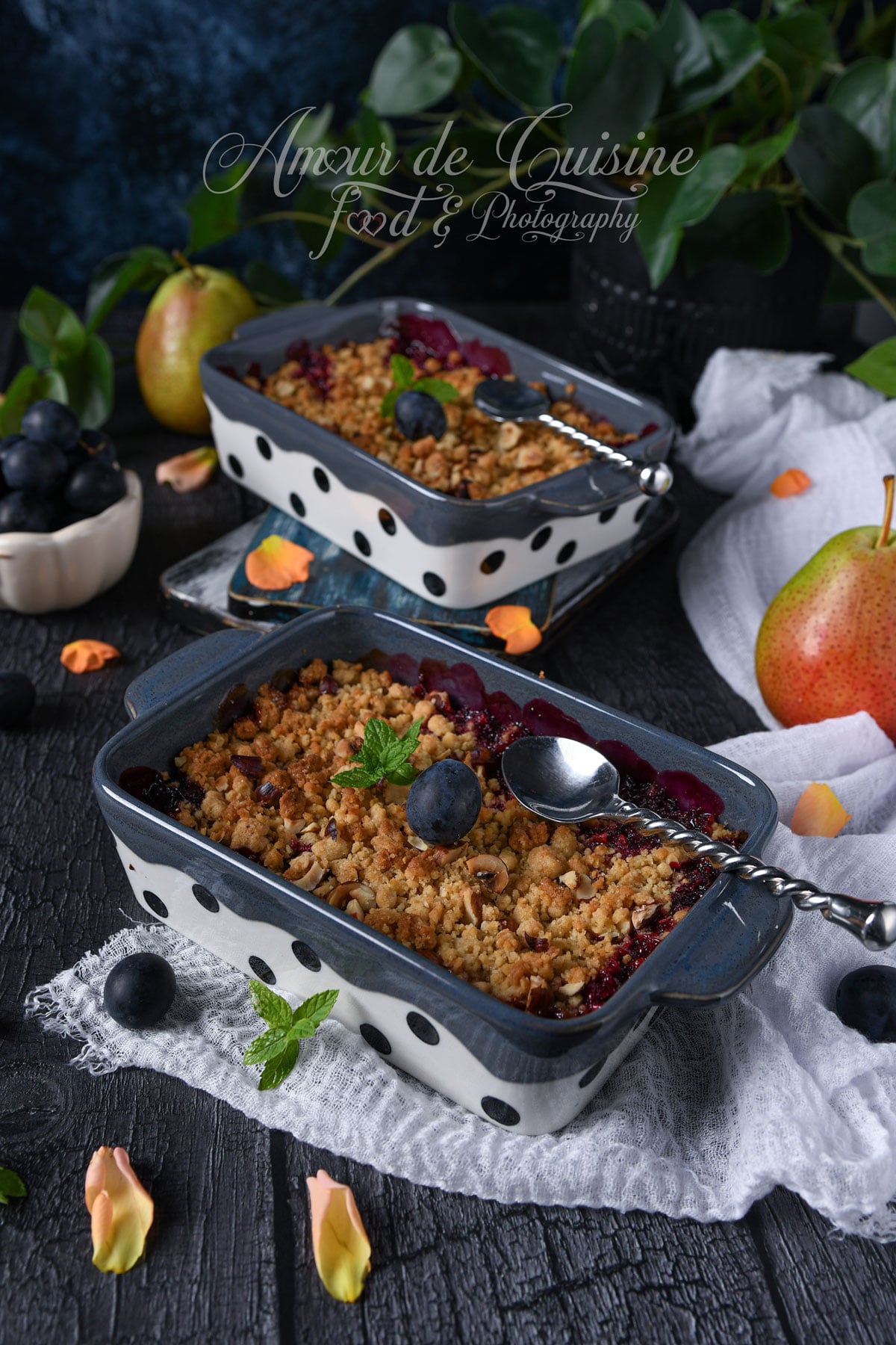crumble aux prunes de damas