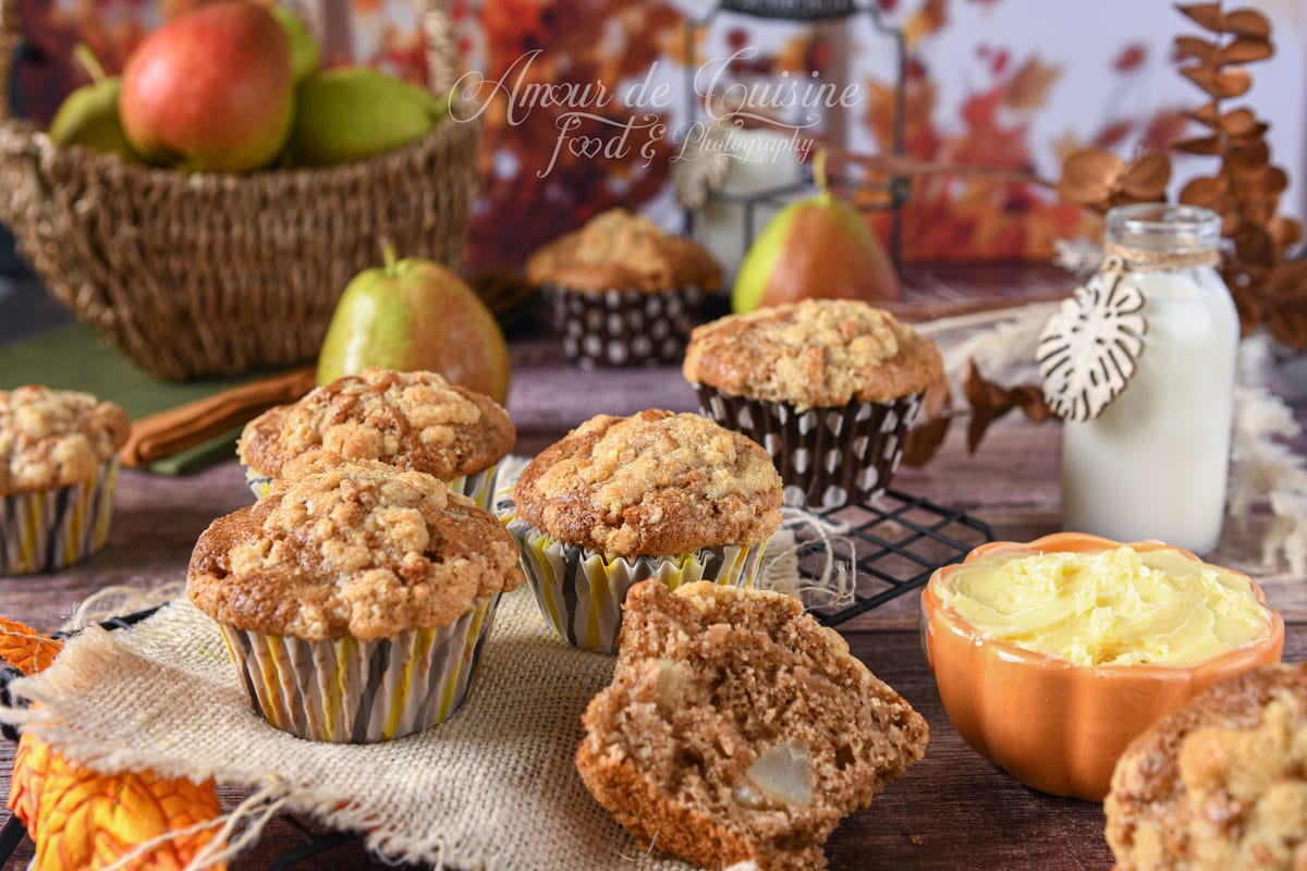 Muffins aux poires et aux épices d’automne